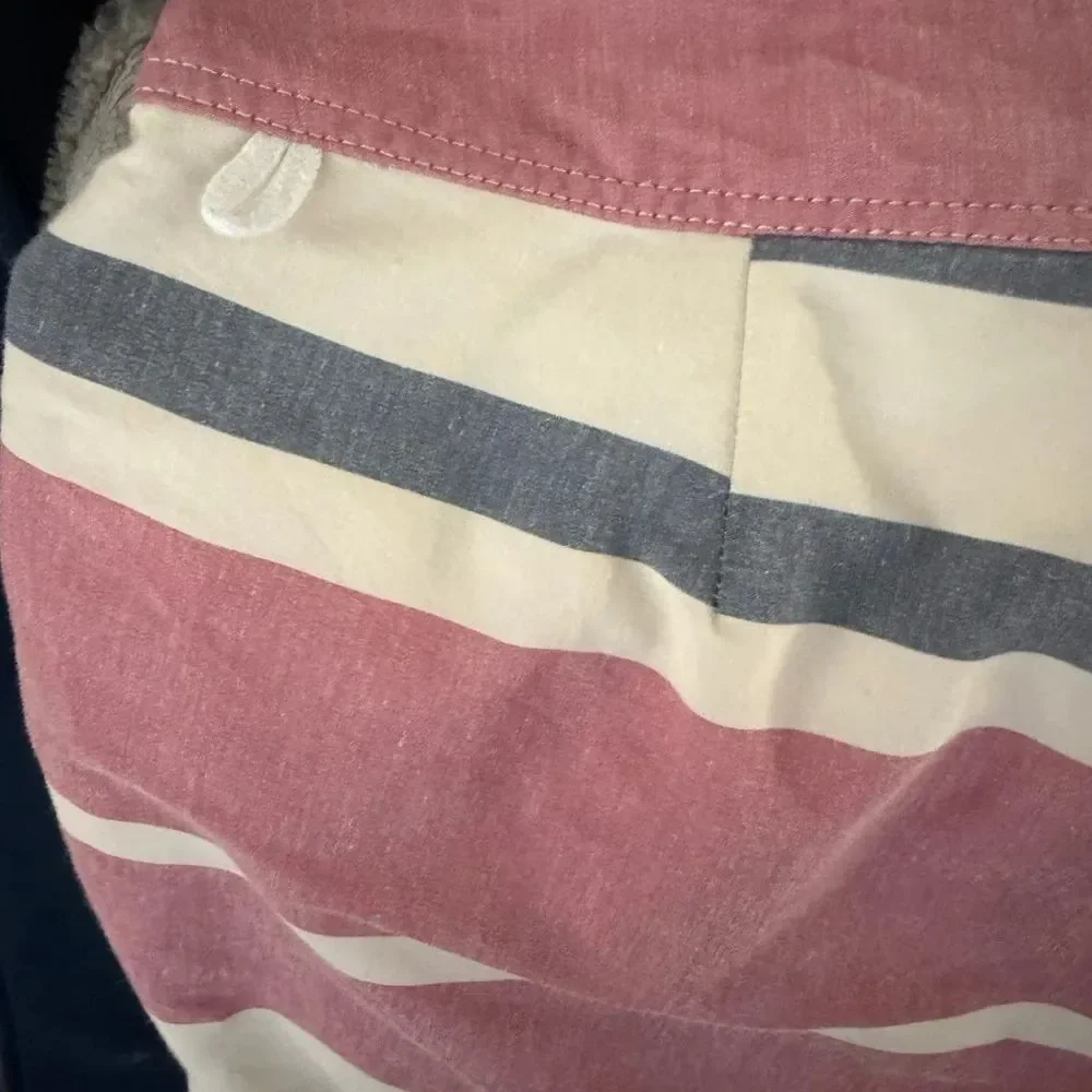 J. Crew Men's Pink, White & Gray Striped Swim Shorts